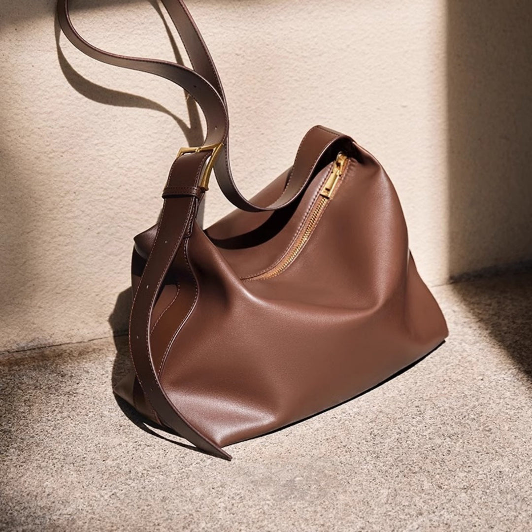Leather Buckle Shoulder Bag
