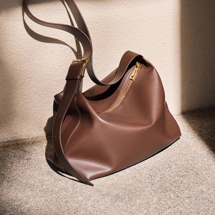 Leather Buckle Shoulder Bag