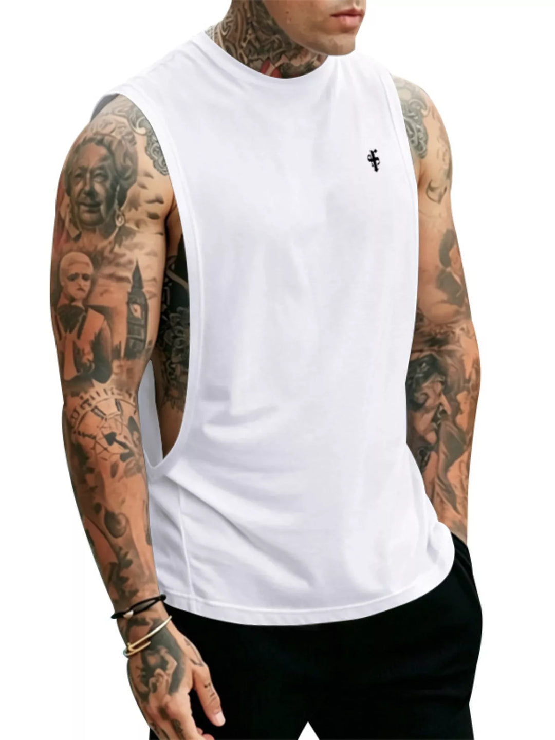 Men's Full Size Round Neck Tank Top Plus Size