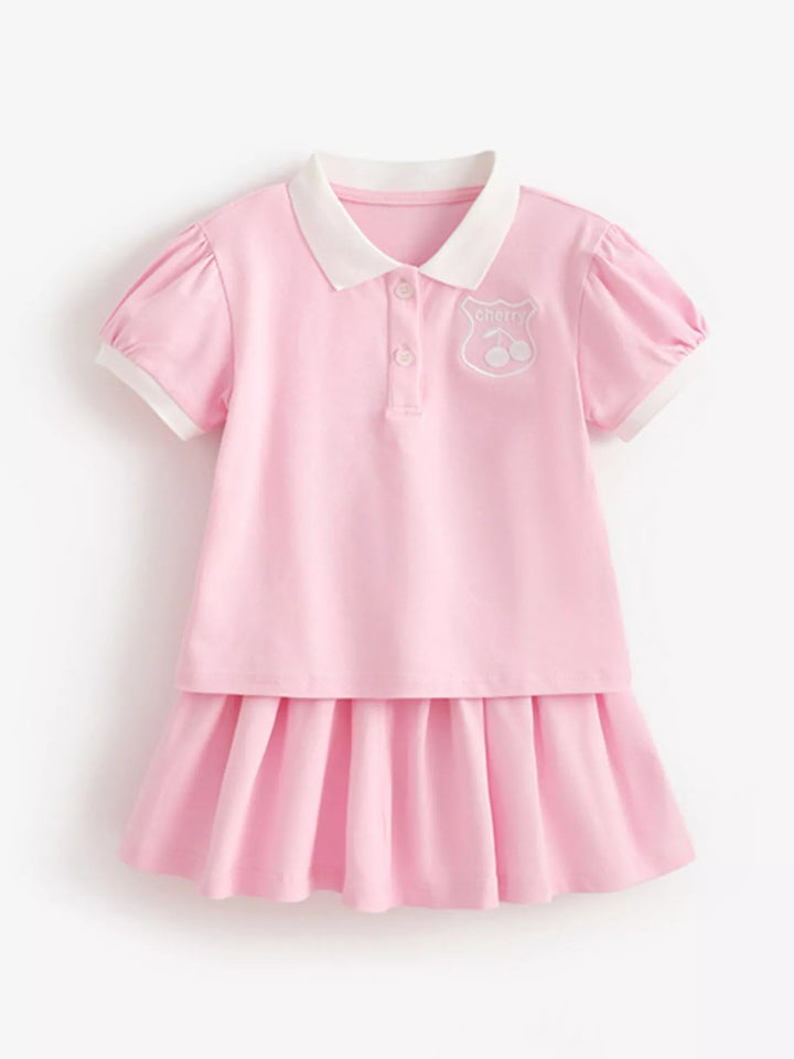 Children's Short Sleeve Polo and Skirt Set