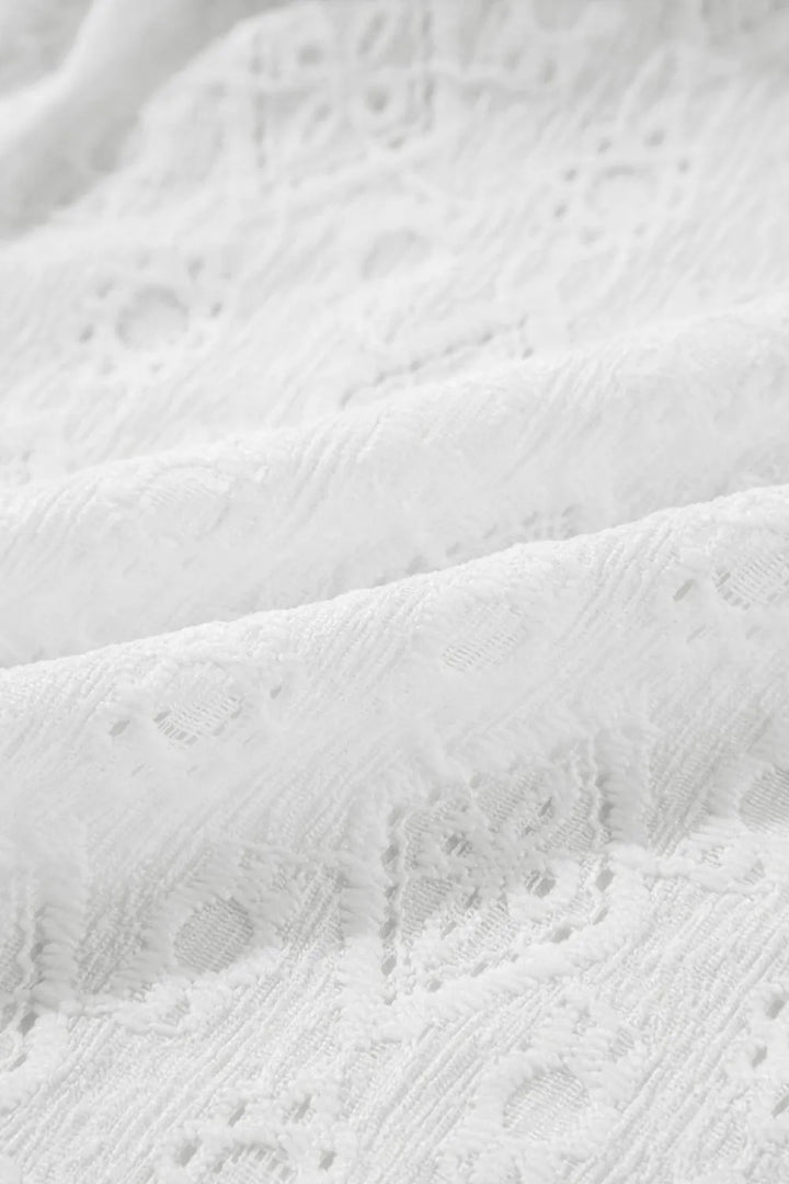 Lace Sleeveless Tied Waist Mini Dress