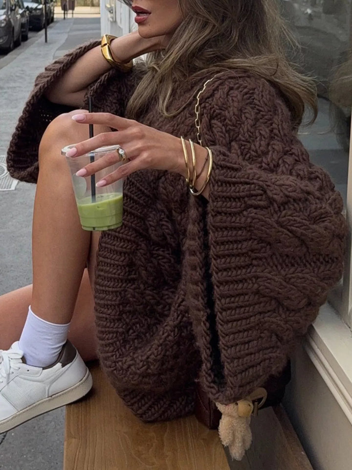 Cable Knit Round Neck Sweater