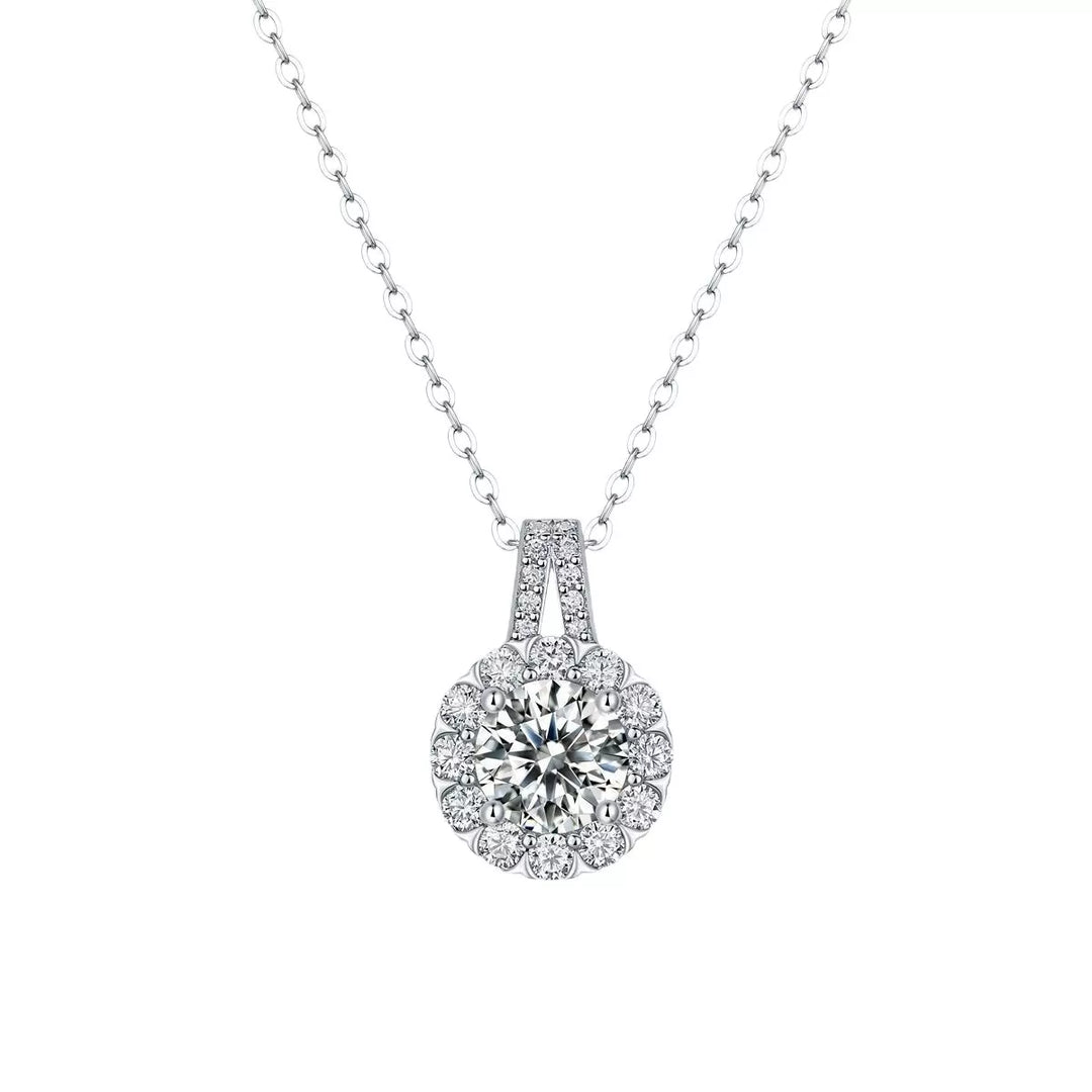 2 Carat Moissanite 925 Sterling Silver Necklace