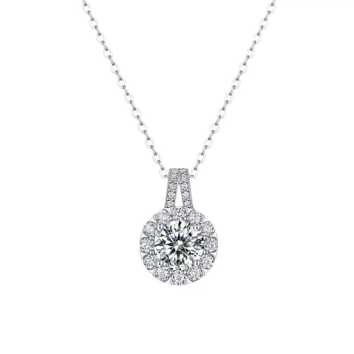 2 Carat Moissanite 925 Sterling Silver Necklace