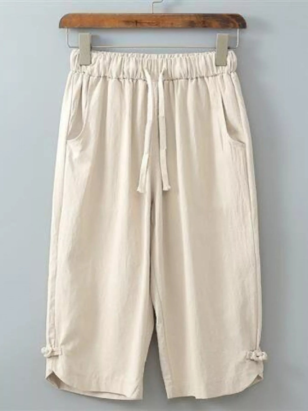 Men's Plus Size Casual Cropped Pants with Drawstring