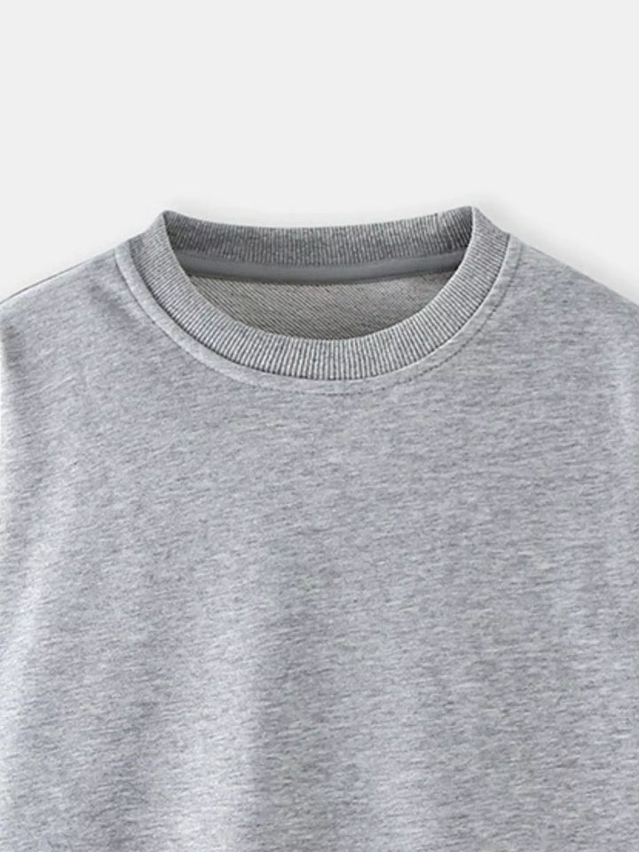 Children's Casual Solid Color Crew Neck Sweatshirt