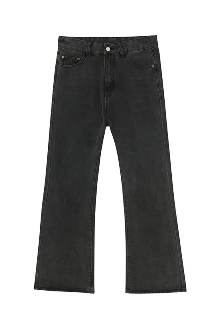 Men's Vintage Wash Straight Leg Jeans with Pockets