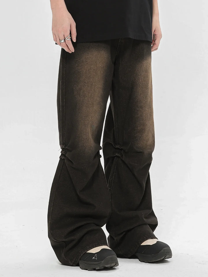 Men's Relaxed Fit Vintage Wash Flare Jeans