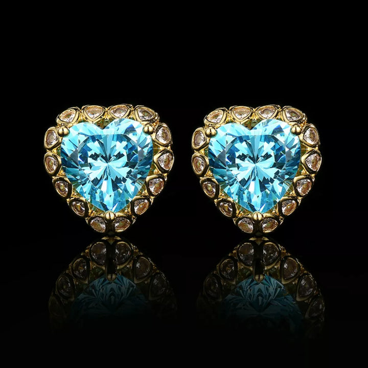 Heart-Shaped Stud Earrings