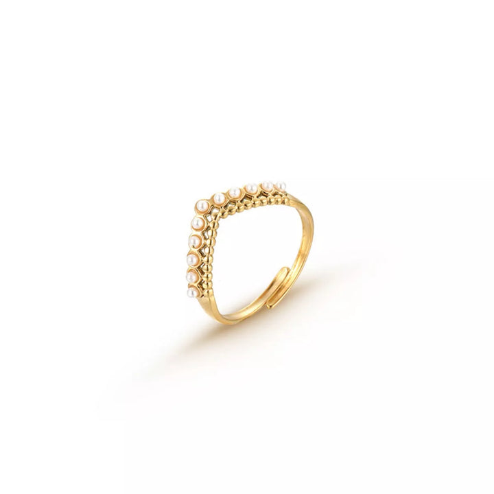 Pearl Embellished Adjustable Ring
