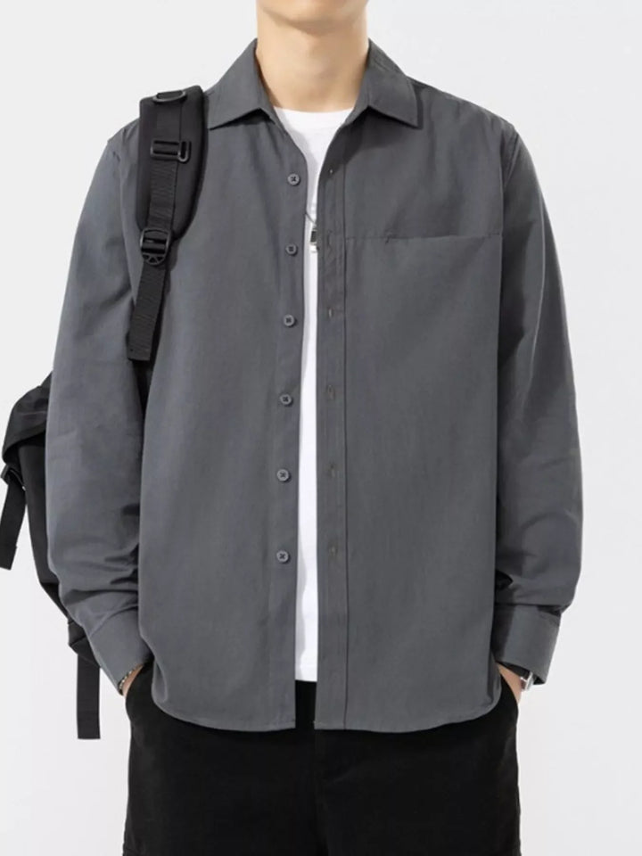 Men's Plus Size Button Up Long Sleeve Shirt