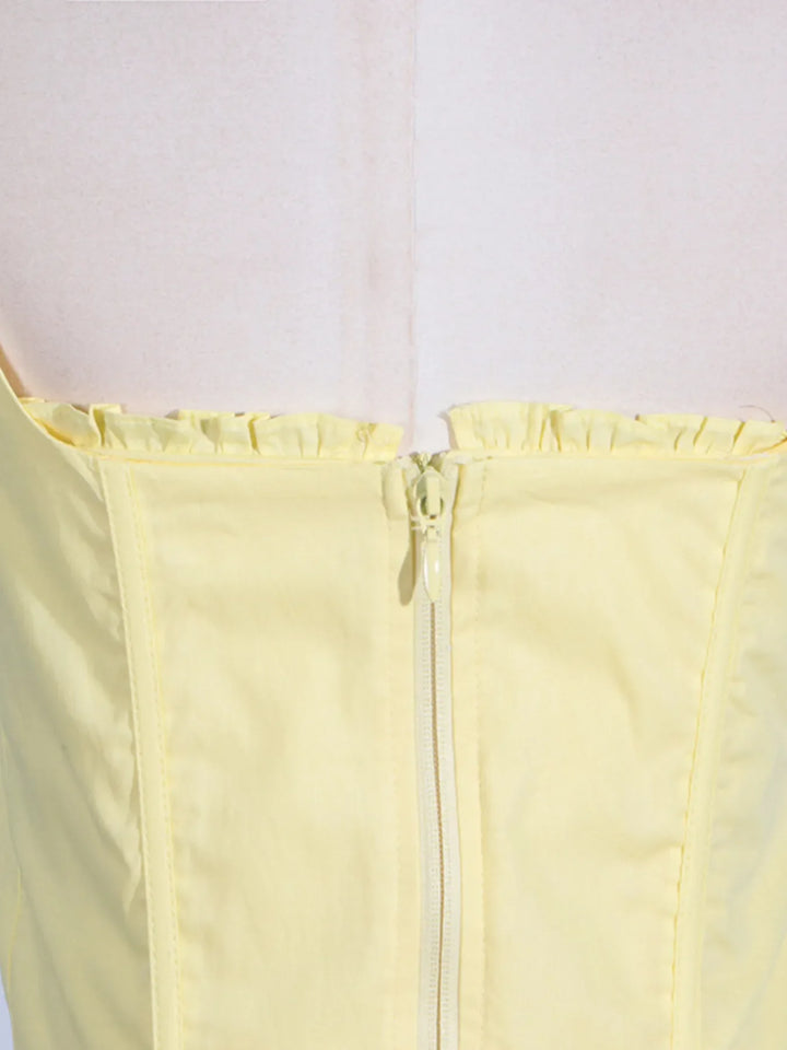 Slit Sleeveless Zip Back Midi Dress