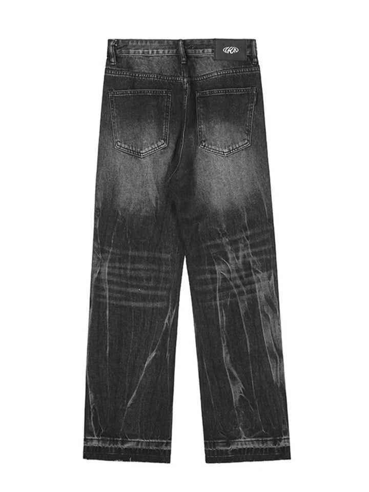Men's Washed Wide Leg Jeans