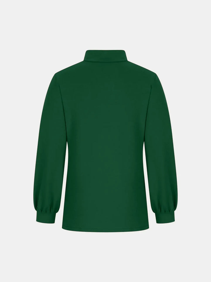 Full Size Mock Neck Long Sleeve T-Shirt