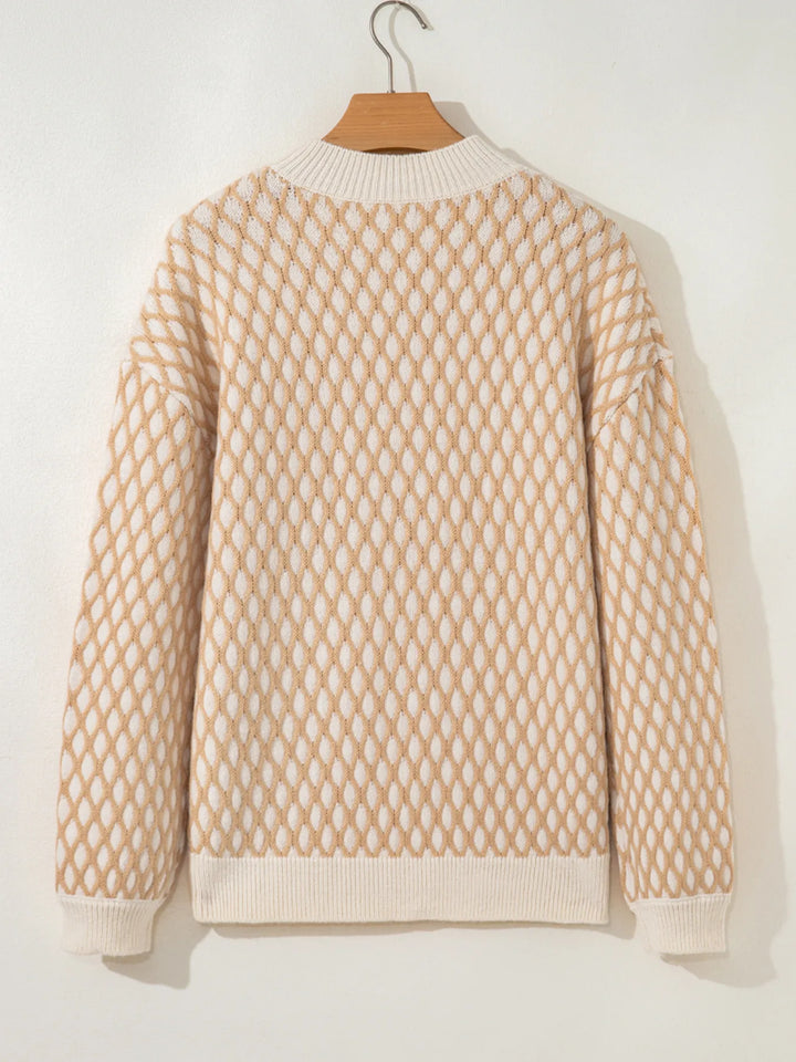 Textured Knit Mock Neck Sweater