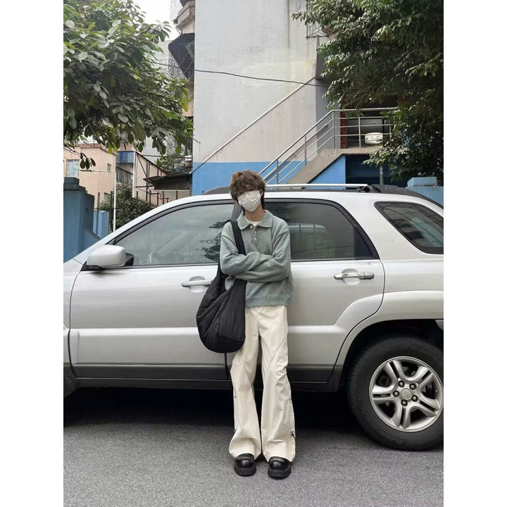 Mens Casual American-Style Knitted Sweater