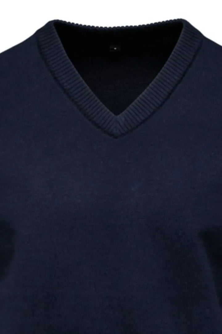 Men's Ribbed Hem V-Neck Long Sleeve Sweater