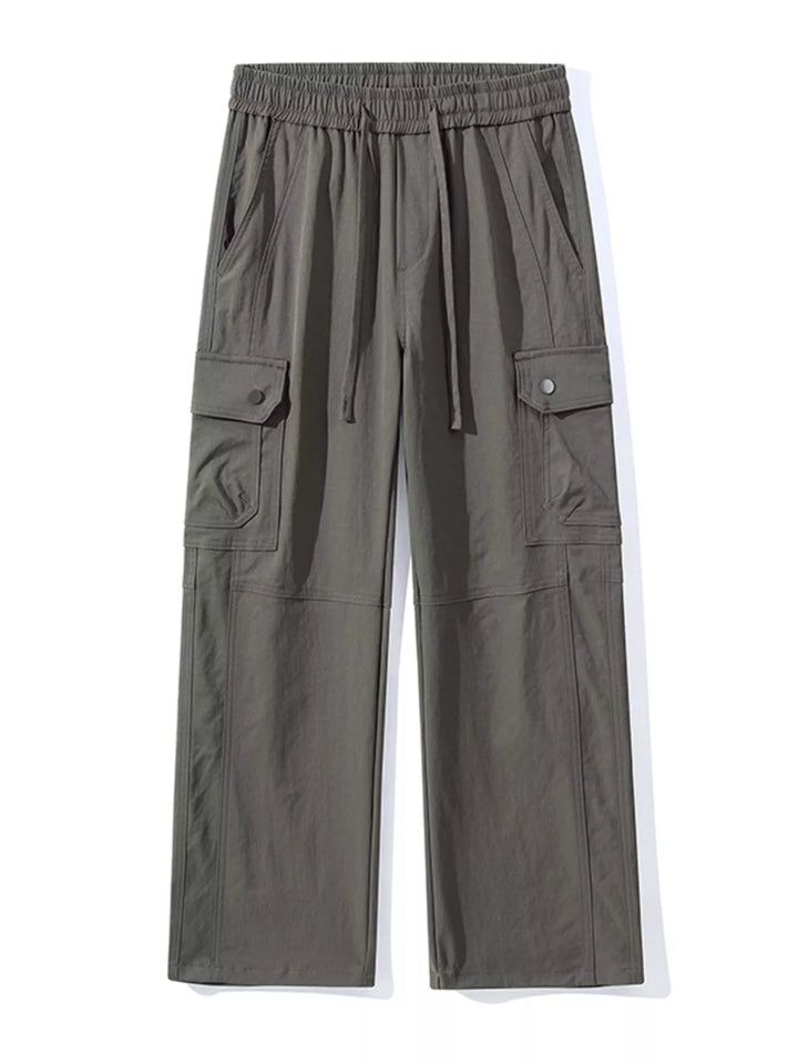 Men's Full Size Drawstring Cargo Wide Leg Pants Plus Size
