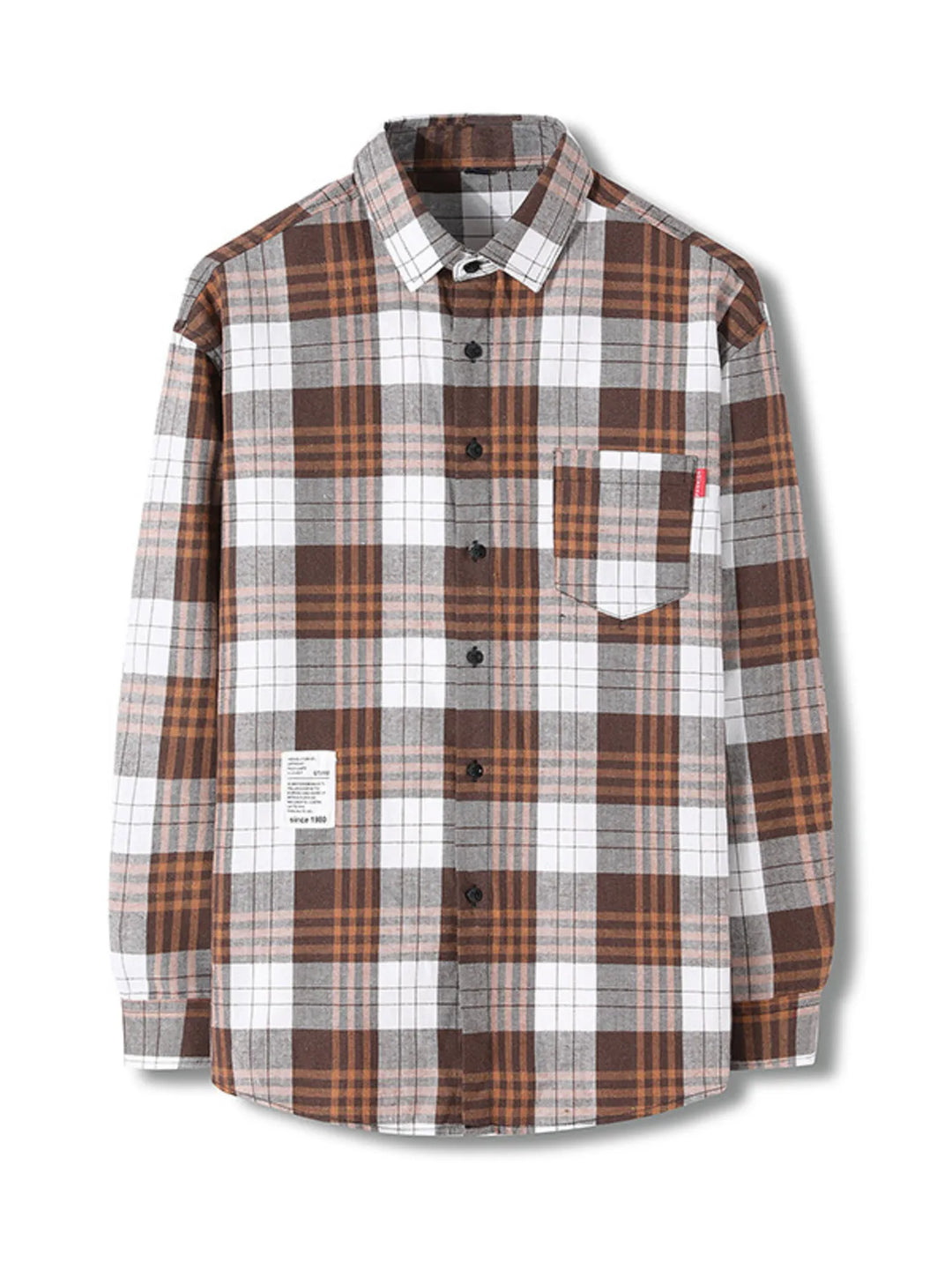 Men's Plus Size Classic Plaid Long Sleeve Shirt