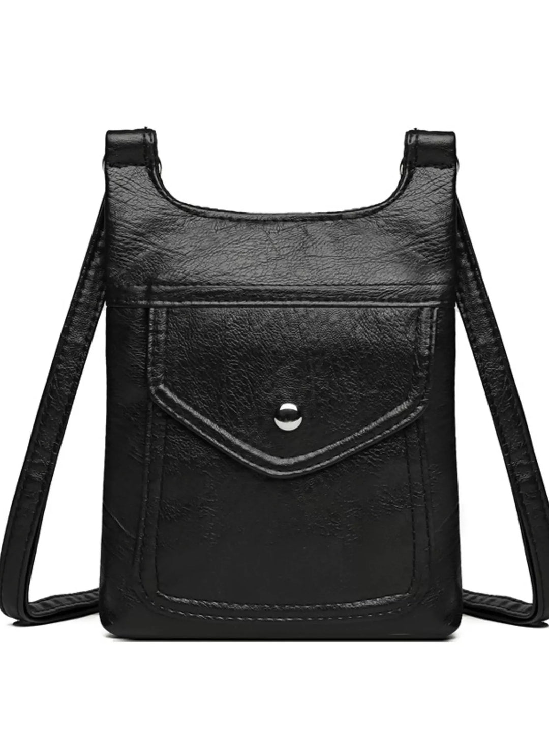 Adjustable Strap Leather Crossbody Bag