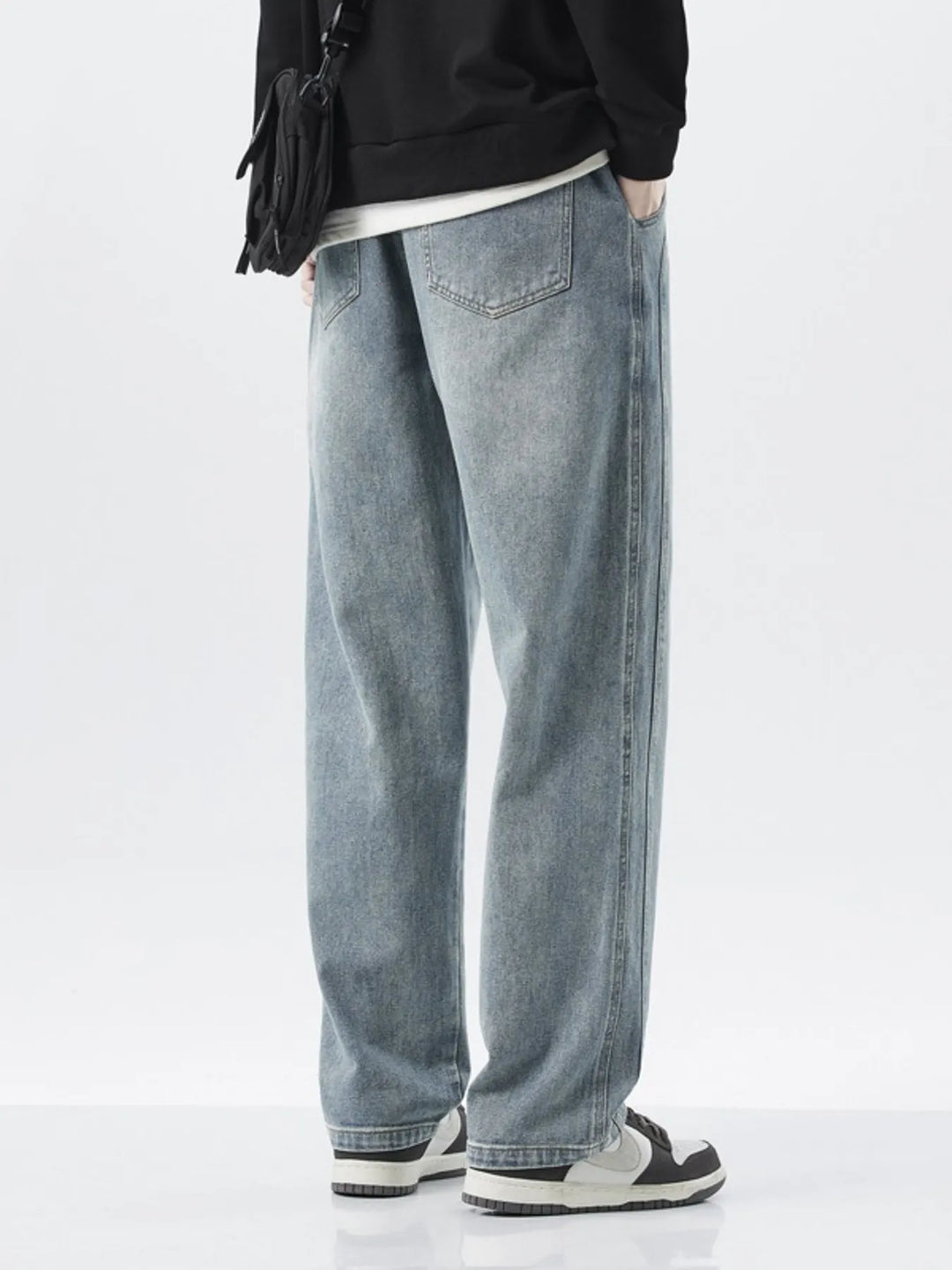 Men's Full Size Washed Loose Fit Wide Leg Jeans Plus Size