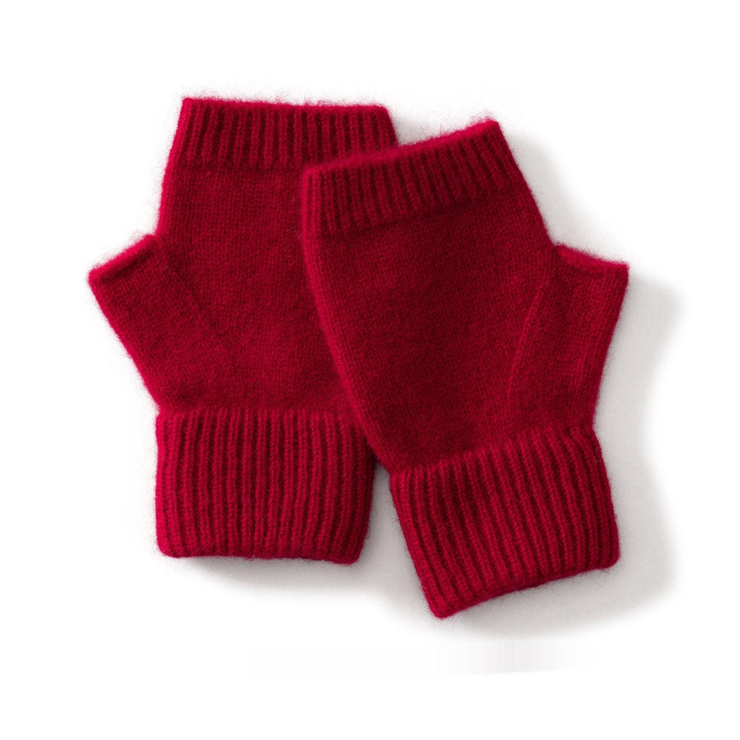 Australia Wool Warm Knitted Flat Flower Fingerless Cashmere Gloves