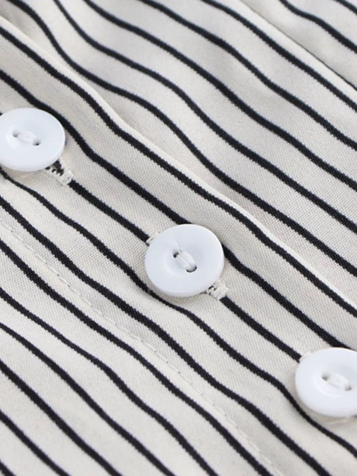 Striped Cinched Waist Shirt