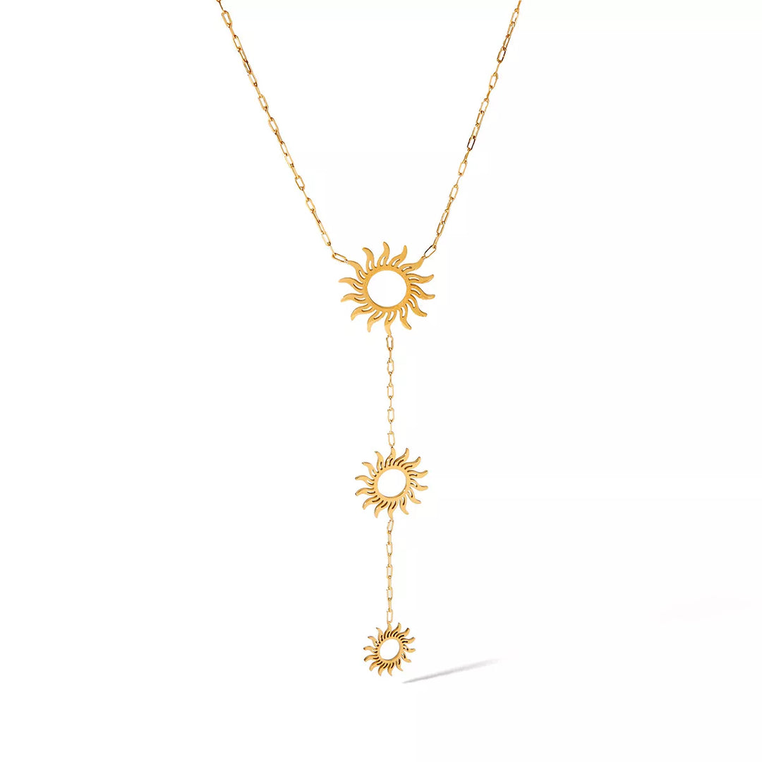 18K Gold-Plated Sun Pendant Necklace