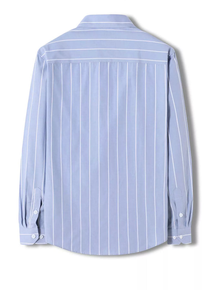 Men's Plus Size Classic Striped Long Sleeve Shirt