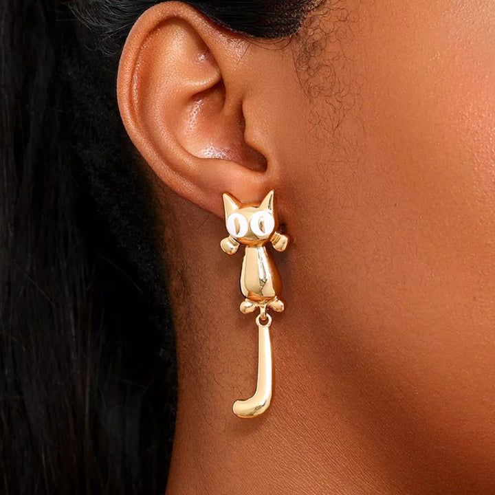 Alloy Cat Earrings