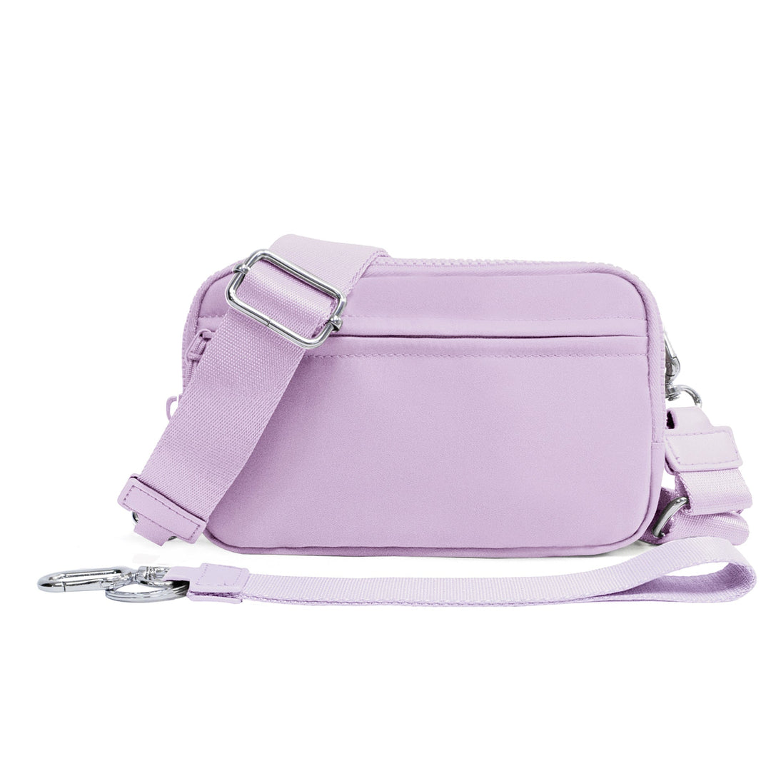 Mens Double-Layer Polyester Waterproof Crossbody Waist Bag