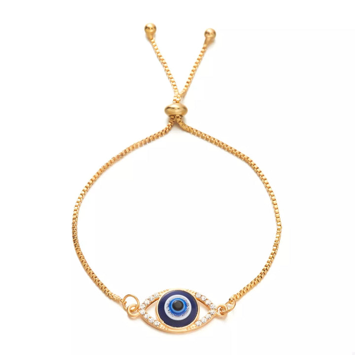 18K Gold-Plated Resin Evil Eye Adjustable Bracelet