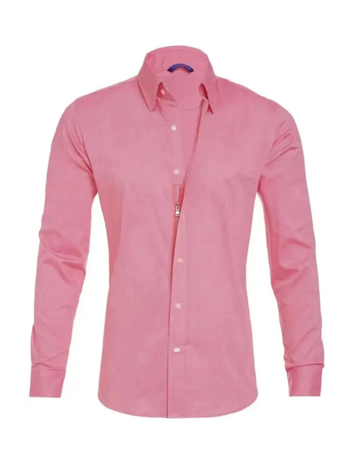 Men's Full Size Classic Button-Down Long Sleeve Business Shirt Plus Size
