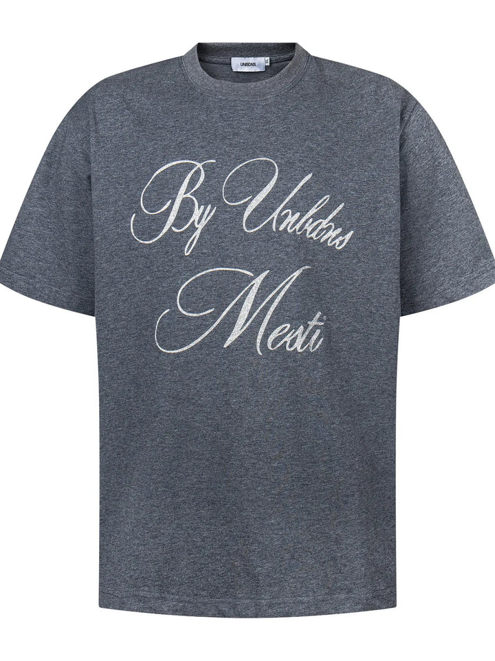 Men's Letter Round Neck Short Sleeve T-Shirt
