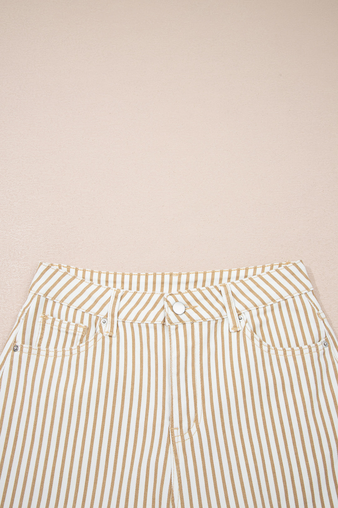 Khaki Stripe Casual Barrel Jeans