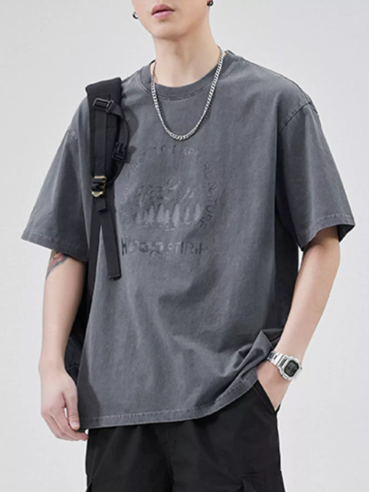 Men's Plus Size Round Neck Half Sleeve T-Shirt