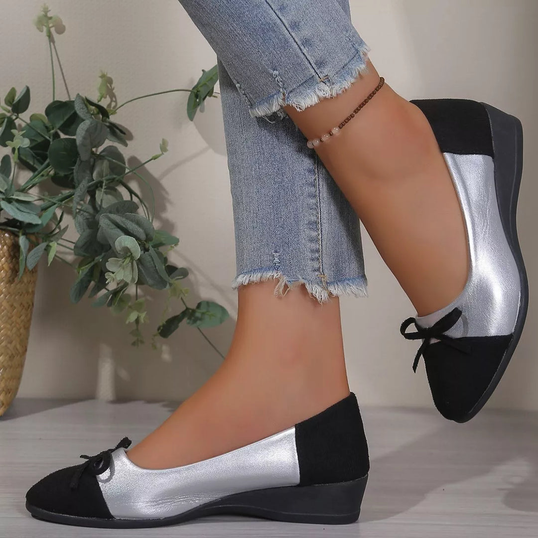 Bow Accent Two-Tone Slip-Ons