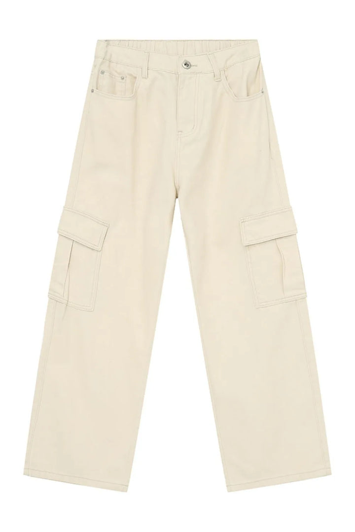 Hight Rise Wide Leg Cargo Pants