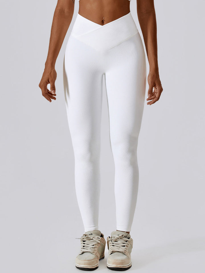 High-Waisted Nylon Leggings with Wide Band