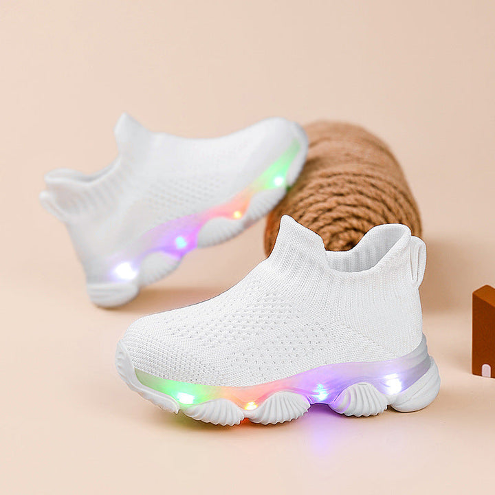 Light-up Baby Ultra-lightweight Knitted Breathable Soft-soled Shoes