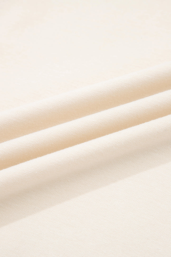 Apricot Camo Print Patchwork Sleeve Raw Hem Plus Size Sweatshirt