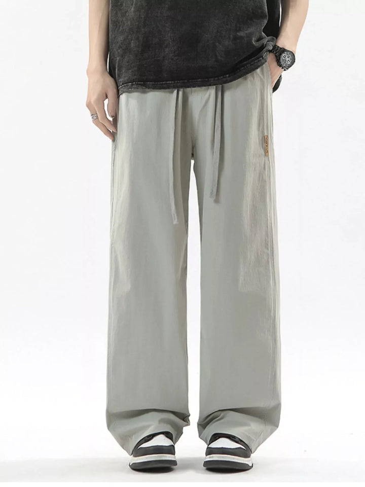Men's Full Size Loose Fit Drawstring Wide Leg Pants Plus Size
