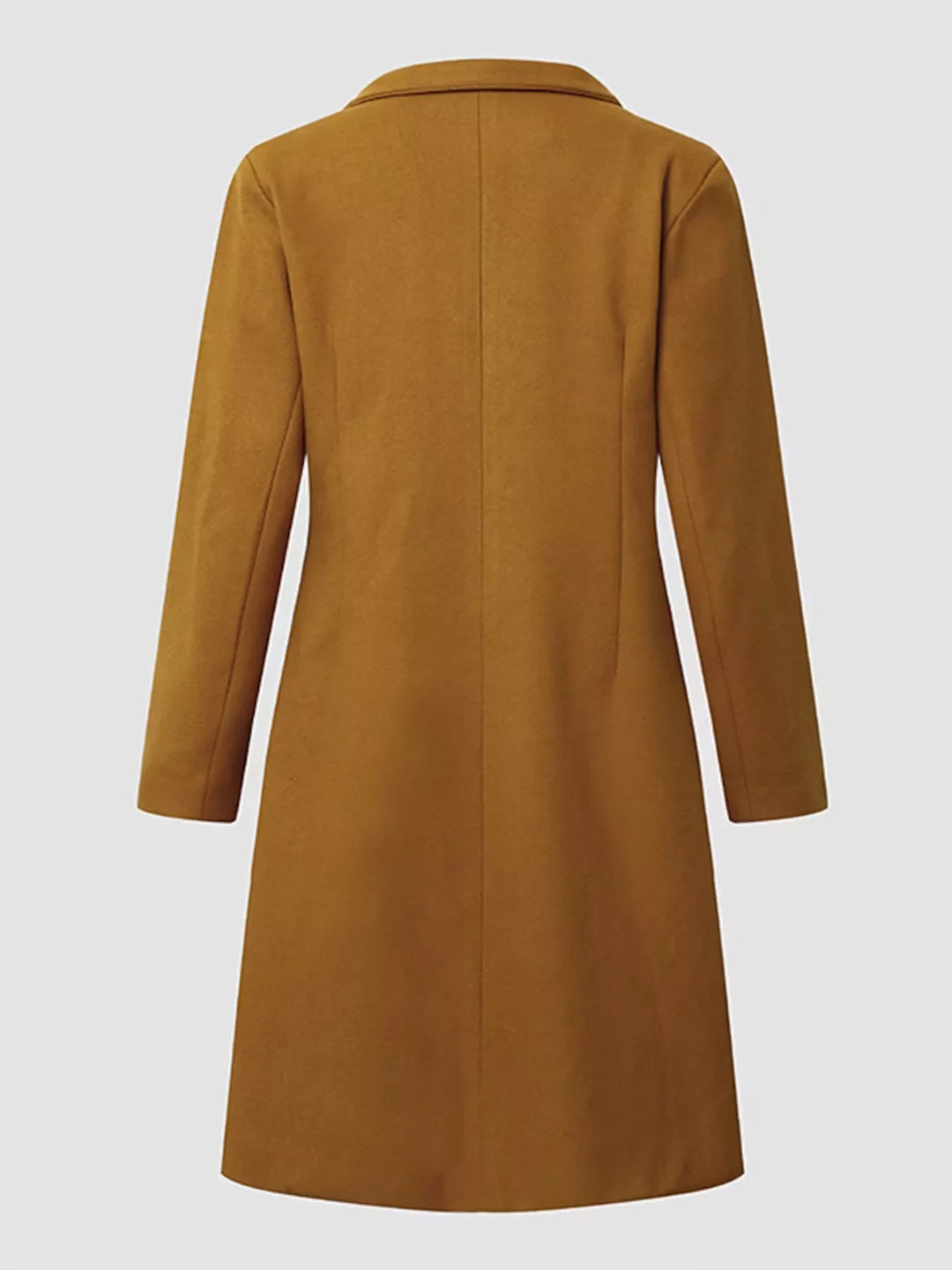 Full Size Single-Breasted Long Sleeve Overcoat Plus Size
