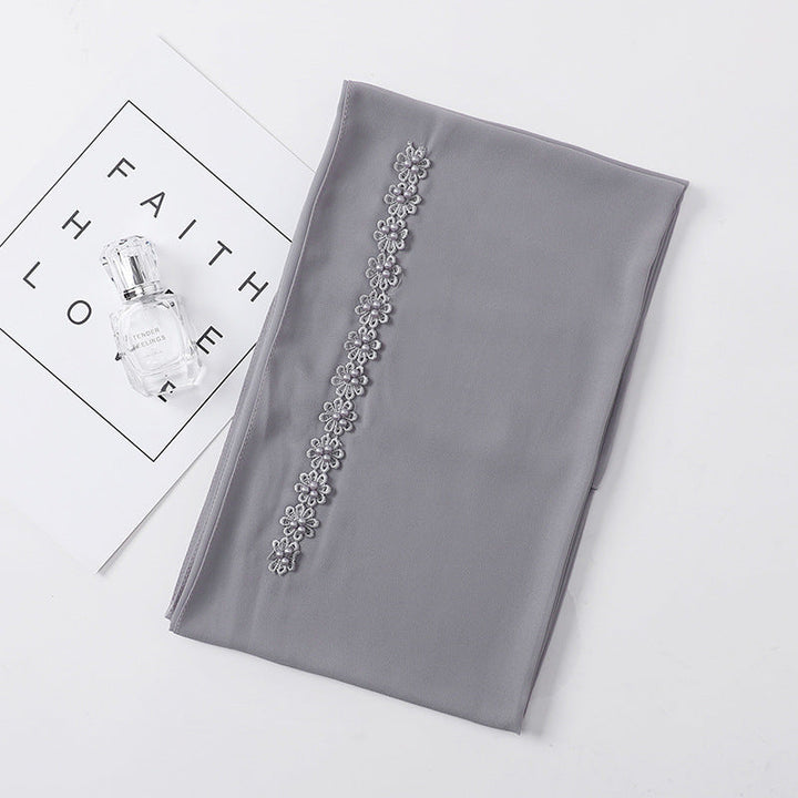 Pearl Chiffon Nail Pearl Decorative Headscarf