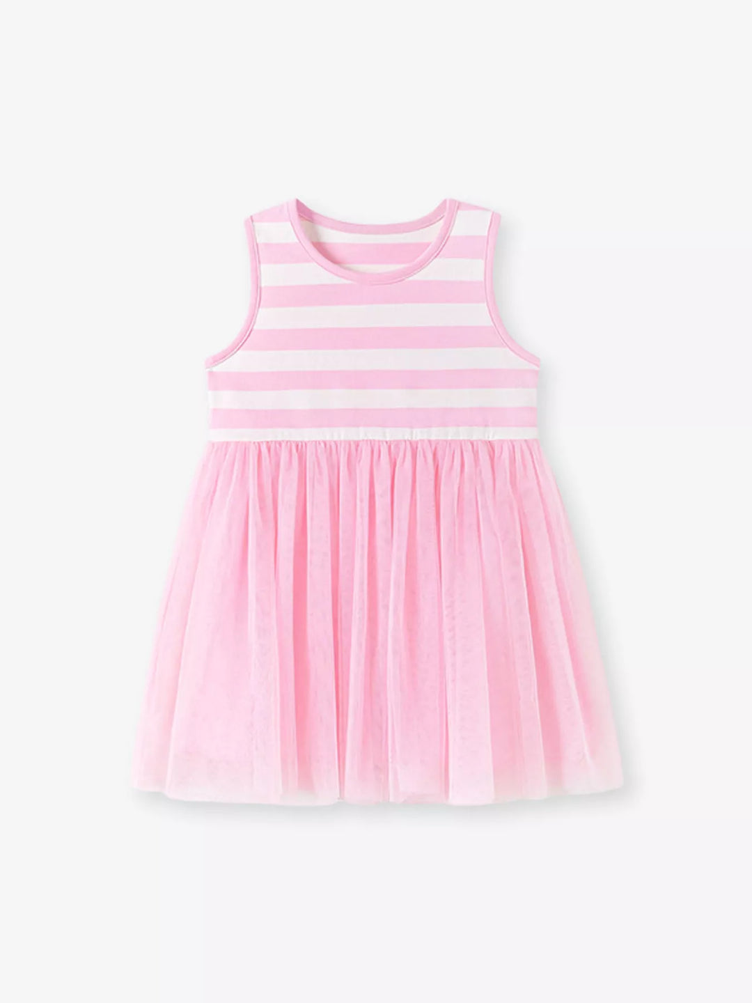 Children's Striped Sleeveless Tulle Dress