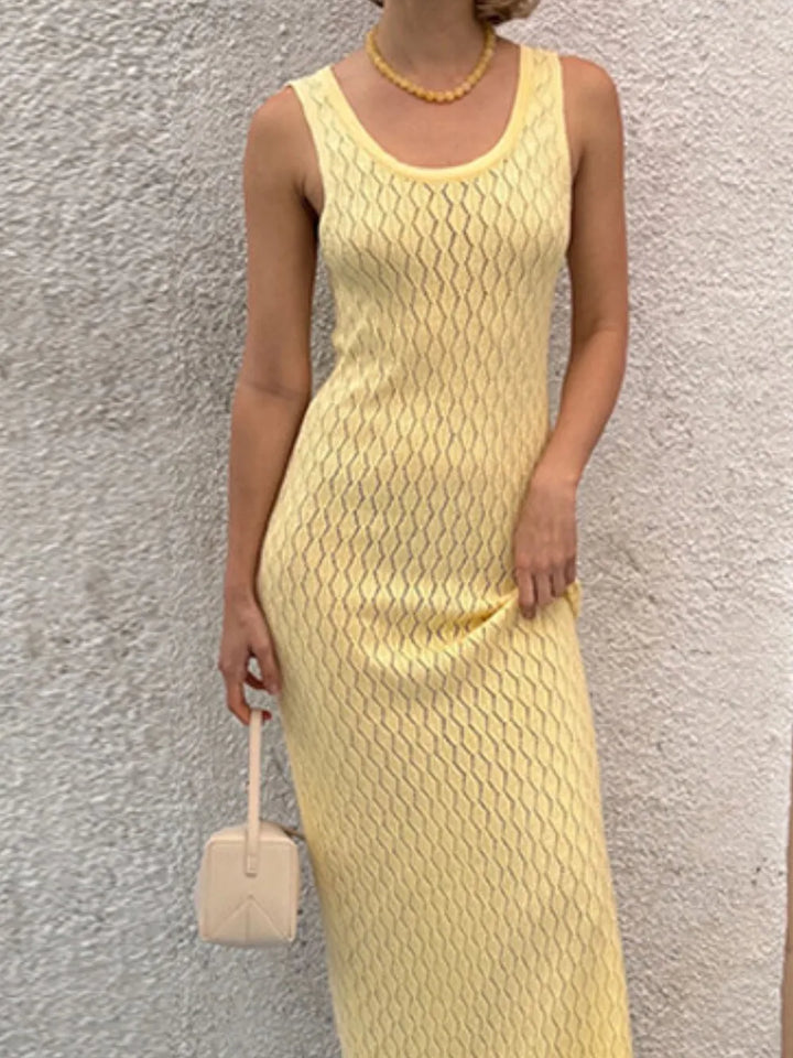 Openwork Sleeveless Maxi Dress