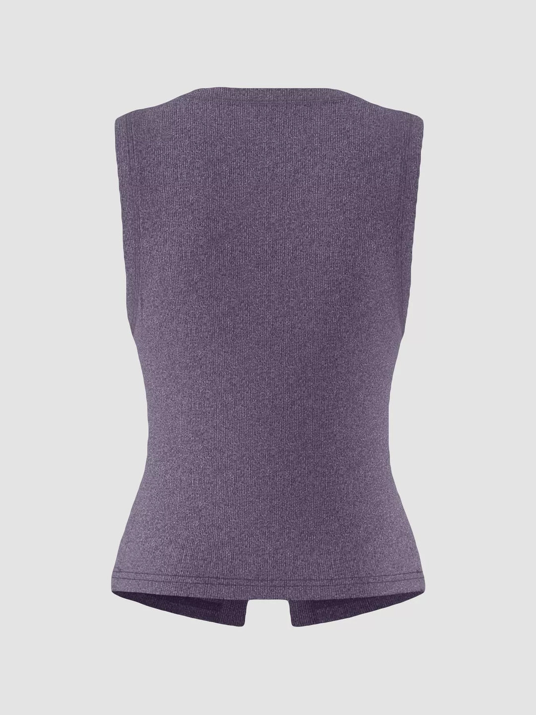 Ribbed Button-Front Sleeveless Tank
