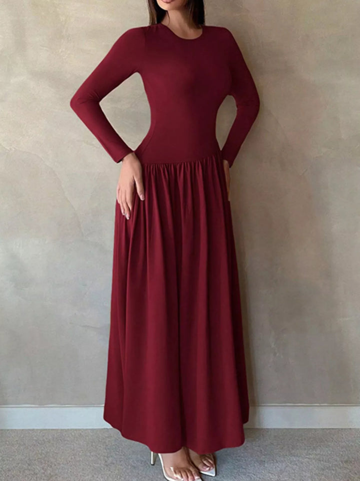 Long Sleeve A-Line Maxi Dress