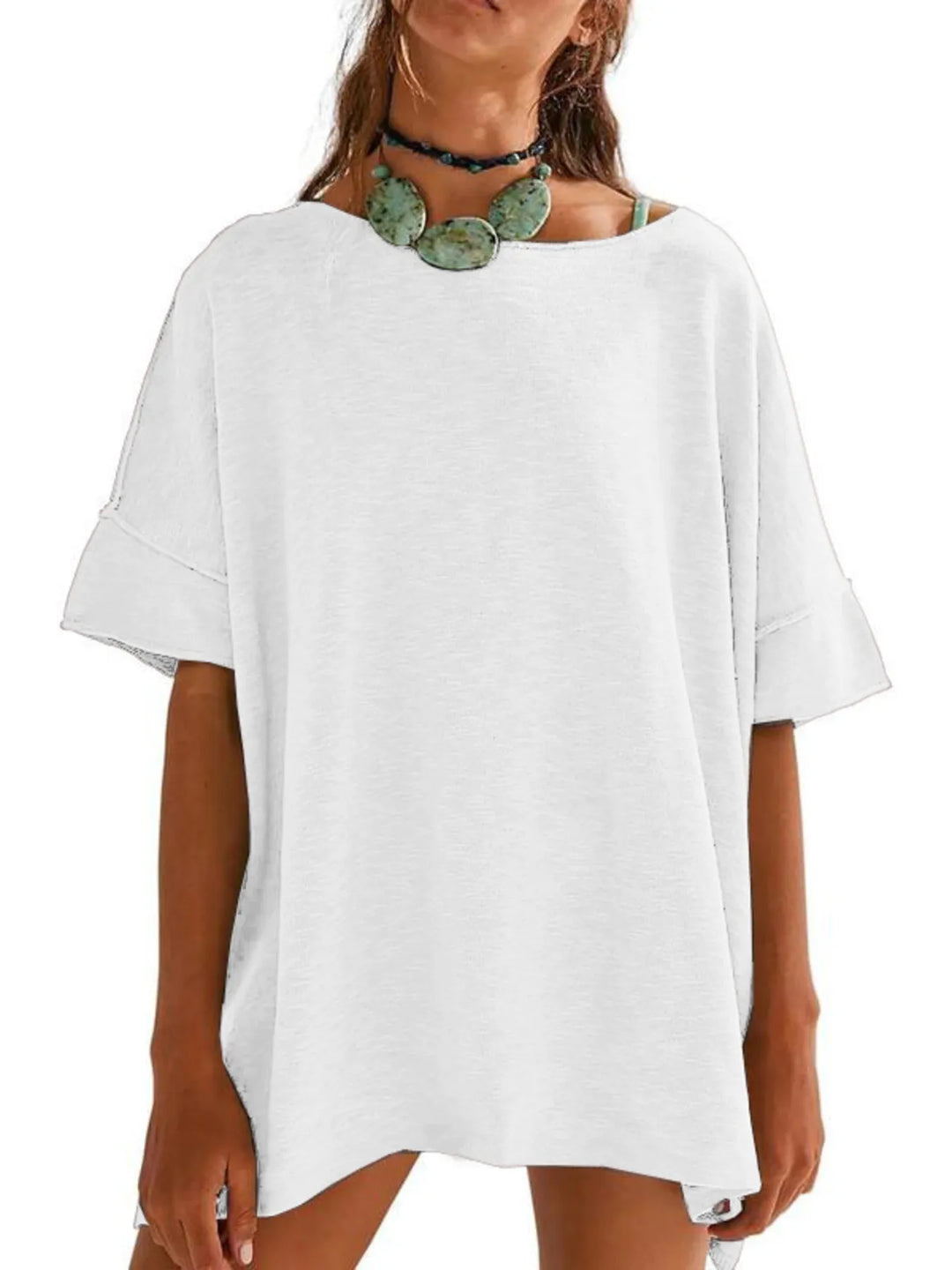 Oversized Round Neck Drop-Shoulder T-Shirt