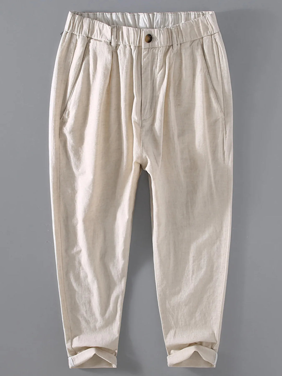 Men's Plus Size Casual Elastic Waist Cropped Pants